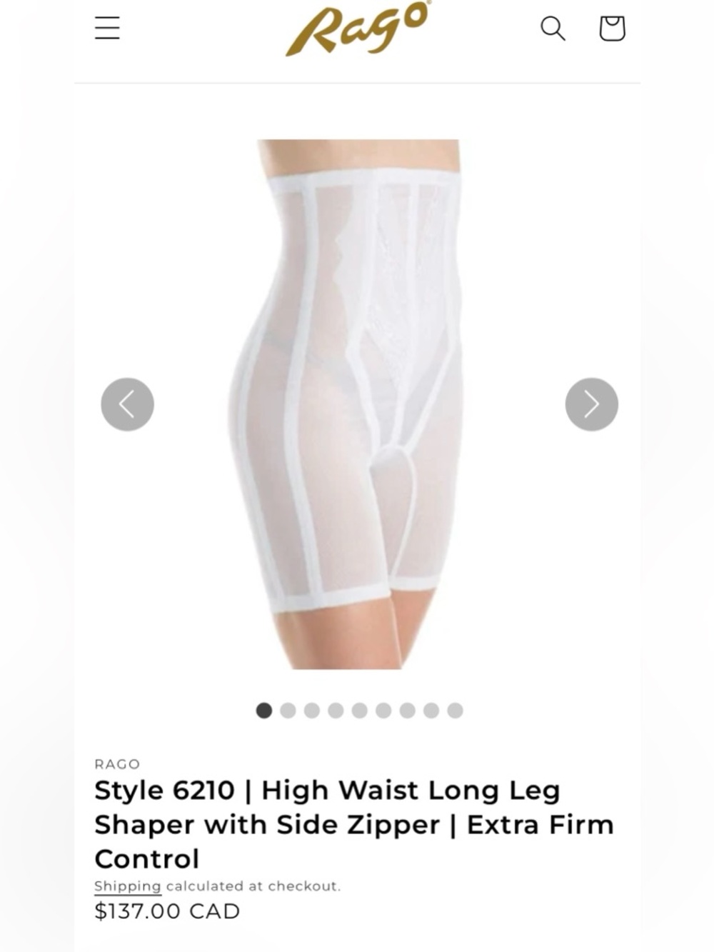 Sz 2x/34⭐️Rago White Extra Firm High Waist Long Leg Shaper. Worn Once